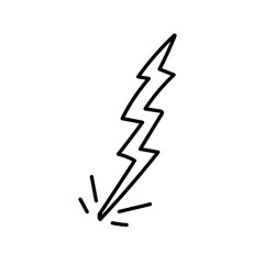 Hand-drawn doodle-style lightning illustration for cards, posters, stickers, and professional design