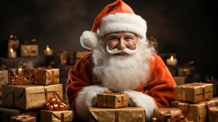 Merry Christmas With Santa Claus Gifts Template, Merry Christmas Background , Hd Background
