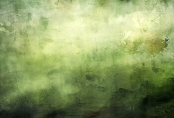 Olive Green Grunge-Style Vintage Painting
