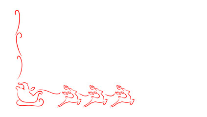 Christmas card with Santa Claus cartoon vector line art, 