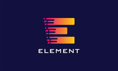 Letter E logo vector alphabet font logotype simplicity color gradation typescript minimalist fashionable education symbol flat design