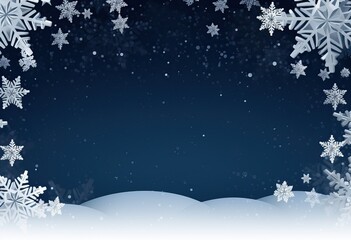 Fototapeta na wymiar christmas card design template with snowflakes in blue