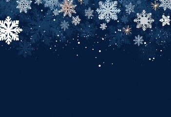 christmas card design template with snowflakes in blue