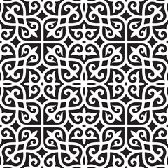 Kazakh ornaments. Seamless traditional carpet patterns of Kazakhs. Background, texture, design life of nomads. Ancient Turkic ornaments. Customs and traditions of Kazakhstan. Decorative art of nomads