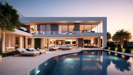 Obraz na płótnie Canvas luxury house in minimalist style