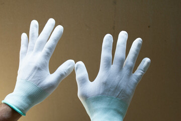 Gloves for cutting glass and sharp objects, rubber gloves, white gloves