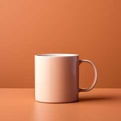  Mug mockup on pink background. 3d render illustration.
