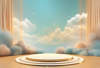 pastel background for your product presentation with trendy smoke clouds. Generative Ai