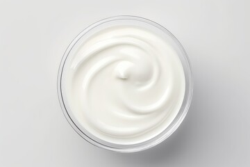 Cream In A Bowl On A White Background