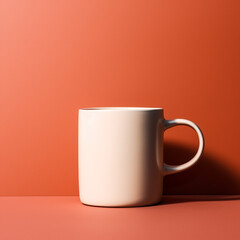  Mug mockup on pink background. 3d render illustration.