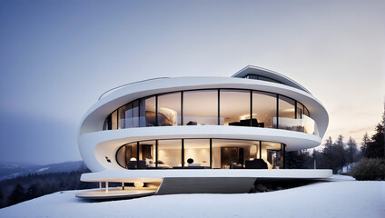 luxury house in minimalist style