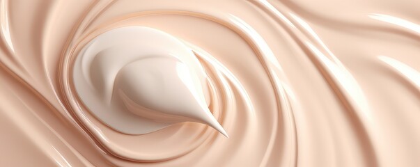 Cosmetic Cream Smeared On Beige Background, Captured From Top View