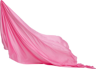 Obraz na płótnie Canvas pink silk fabric scarf isolated on white background png 
