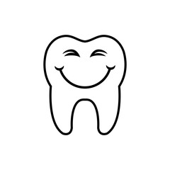 Fototapeta premium Tooth icon vector. Tooth Fairy illustration sign. Funny tooth symbol or logo.