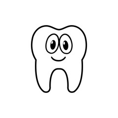 Tooth icon vector. Tooth Fairy illustration sign. Funny tooth symbol or logo.