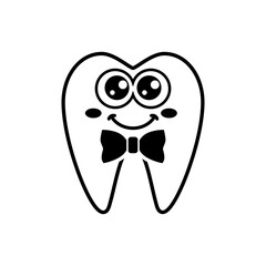 Tooth icon vector. Tooth Fairy illustration sign. Funny tooth symbol or logo.