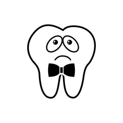 Tooth icon vector. Tooth Fairy illustration sign. Funny tooth symbol or logo.