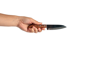 Hand and knife on a transparent background 
