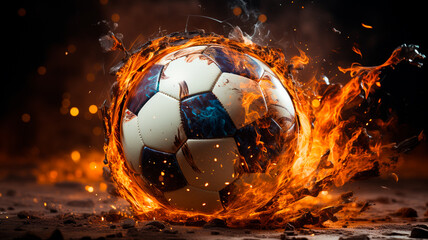 soccer football ball in the stadium