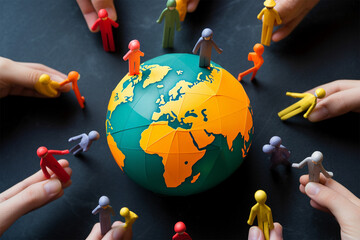 People group around of globe