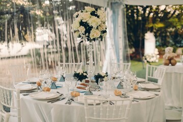 table set for a party