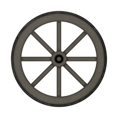 Vintage Wheel Isolated on White