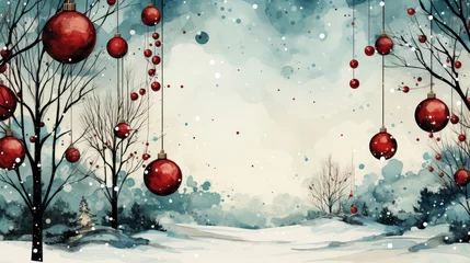 Fotobehang Hand Drawn Christmas Background , Merry Christmas Background , Hd Background © Pic Hub