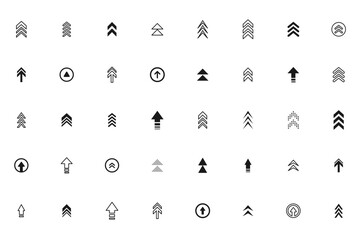 Swipe up icon set. Up arrow button symbol. Swipe Up icons for social media stories. Scroll pictogram. Arrow up buttons for advertising and marketing. Suitable for apps and websites ui designs. Vector