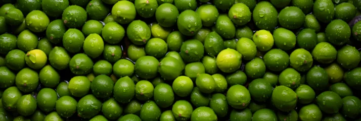 Tapeten un arrière-plan rempli de citrons verts (lime) - bannière web © Fox_Dsign