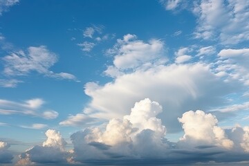 Fototapeta na wymiar Beautiful blue sky with cumulus clouds