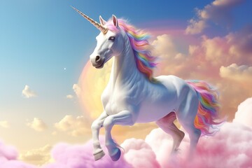 Obraz na płótnie Canvas Beautiful unicorn with light colors.
