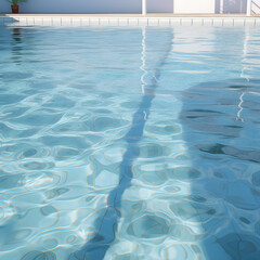 3d illustrated outdoor sea, water, with blue sky, sunny day, for holiday, diving, swimmig