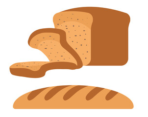 Food made of flour, sliced freshly baked bread