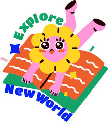 Exploration the whole new world sticker