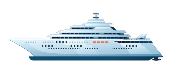 Ocean cruise ship vector illustration isolated on white background