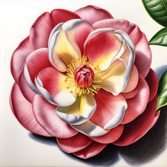 Vibrant Camellias: Capturing the Beauty of Spring.(Generative AI)