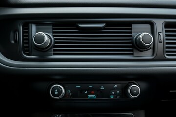 Fototapeta na wymiar Modern car interior air conditioner indoor. Auto vehicle control panel. Generate Ai