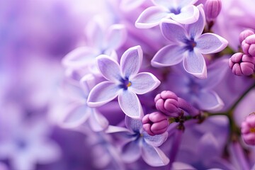 Fototapeta na wymiar Lilac blossom macro background with copy space.