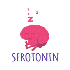 Reward chemical, Hormone health concept with cute Brain character. Vector illustrations for banner, website, landing page, flyer.