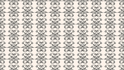 Elegant monoline floral seamless pattern. Fabric design. For backgrounds, wallpapers, textiles, and fashion.
