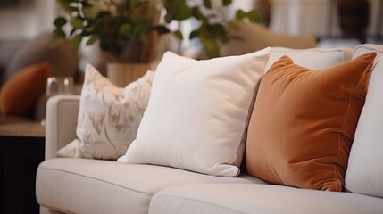 sofa and pillows. generative ai