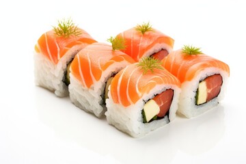 Sushi isolated on white background.