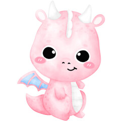Fototapeta premium Pink Dragon, cute Dragon, Year of the dragon