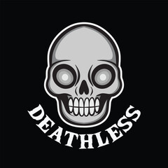 skull art with phrase deathless for tshirt design, poster , etc