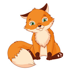Fox cub cartoon vector illustration