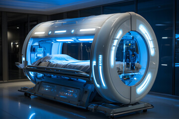 3d rendering x-ray machine in modern hospital room. ia generated - obrazy, fototapety, plakaty