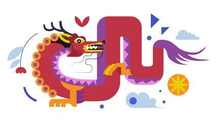 Fantasy dragon personage, reptile creature beast