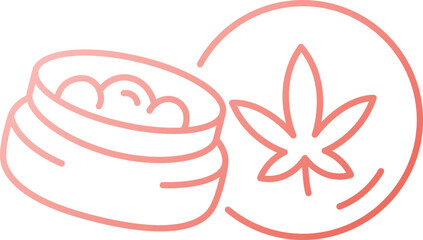 2D pixel perfect gradient hemp seeds icon, isolated vector, thin line illustration representing cannabis.