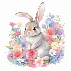 easter bunny with easter eggs