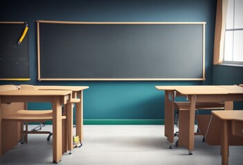 classroom with blackboard